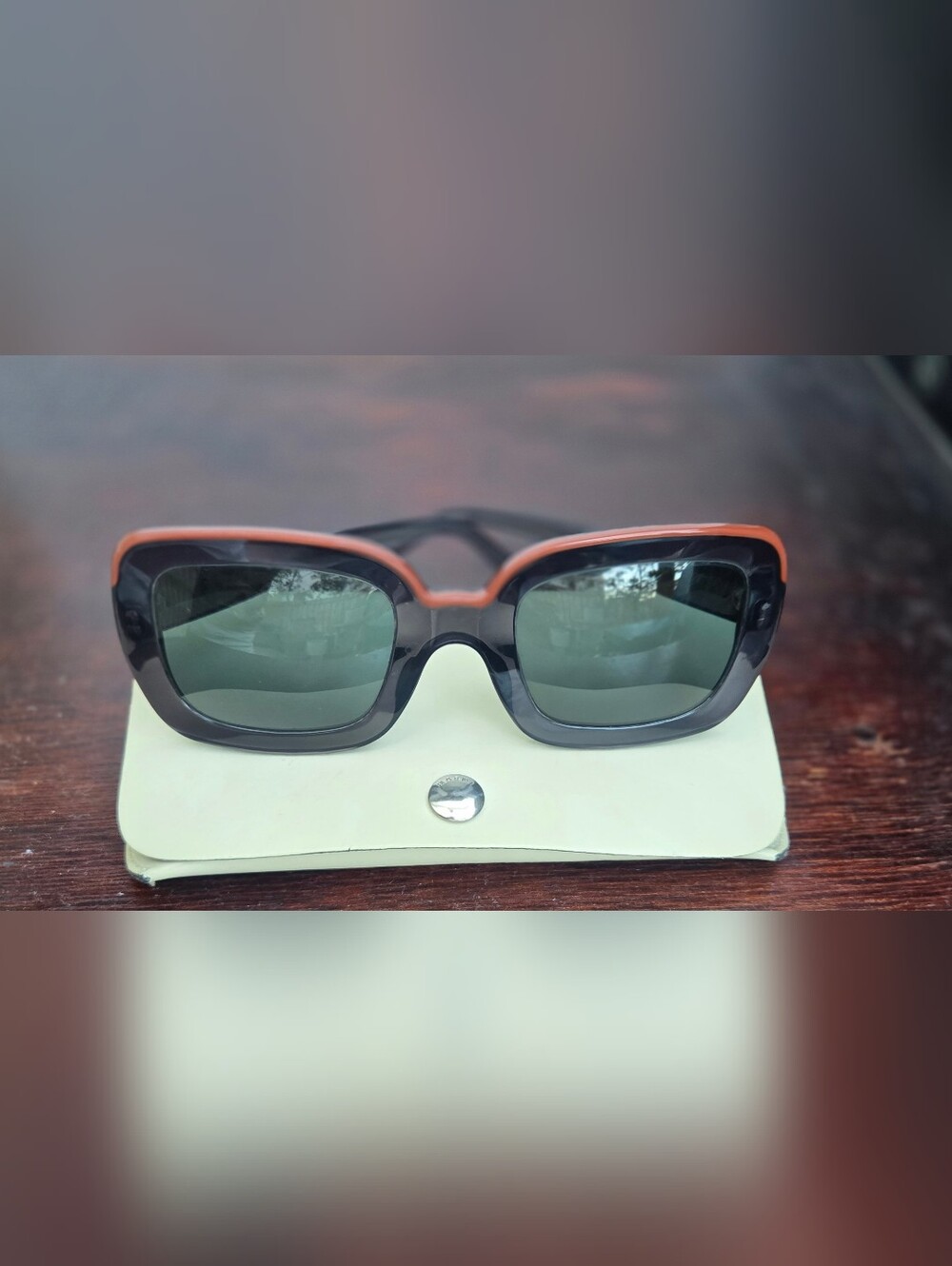 Marni Oversized Square Sunglasses in Brown Edge with Black Lenses